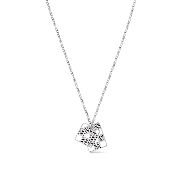 Damier Staples Cut Out Pendant