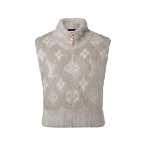 Brushed Monogram Zip-Up Gilet