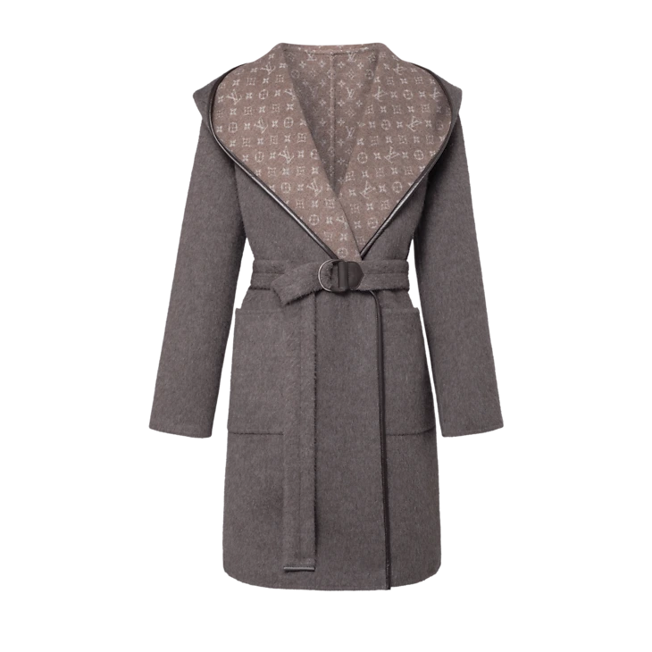 Manteau portefeuille réversible à capuche