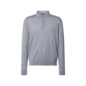 Wool Silk Cashmere Long-Sleeved Polo Shirt