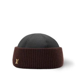 LV Artic Leather & Knit Beanie